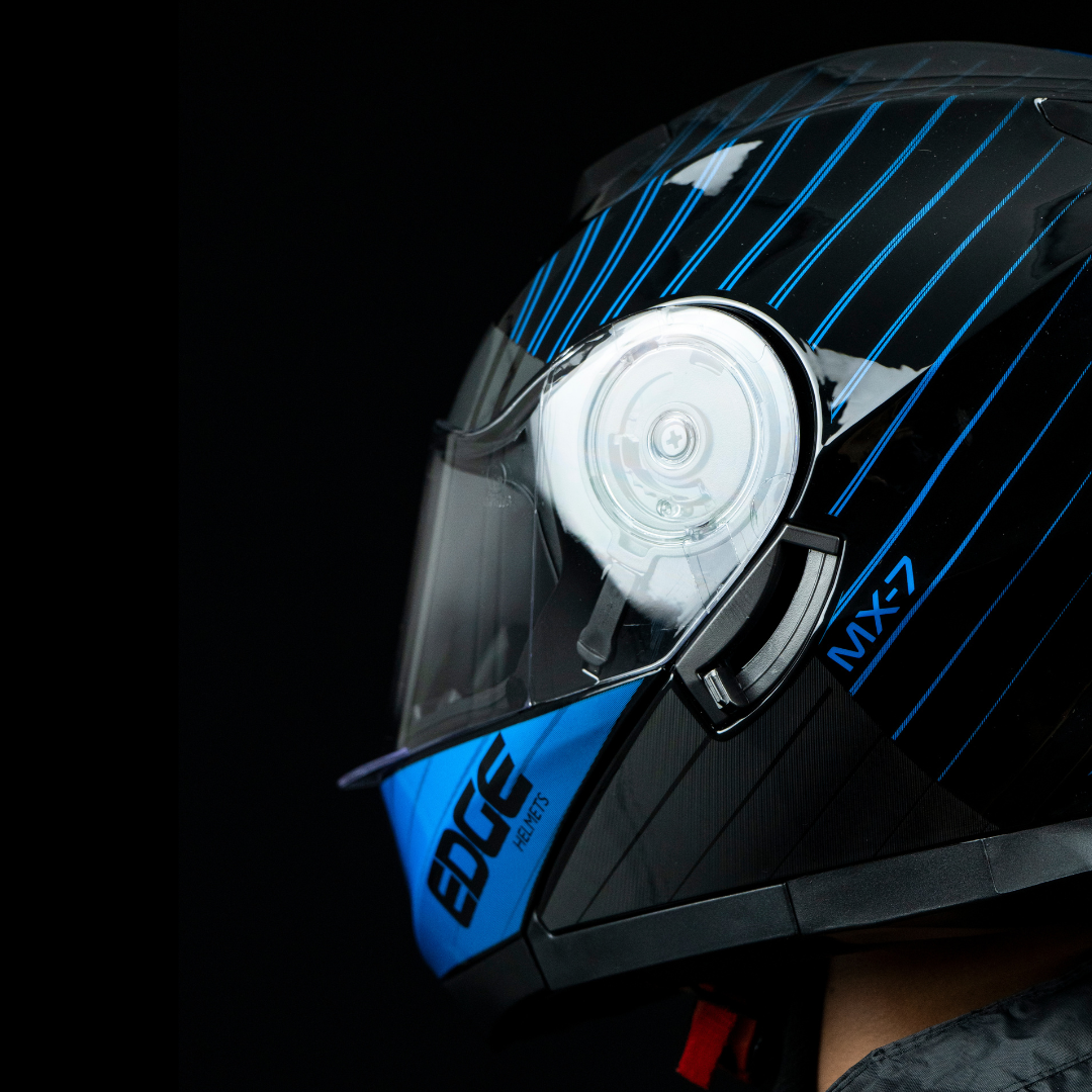 CASCO ABATIBLE JET 2 MX 7 NEGRO AZUL BRILLANTE L