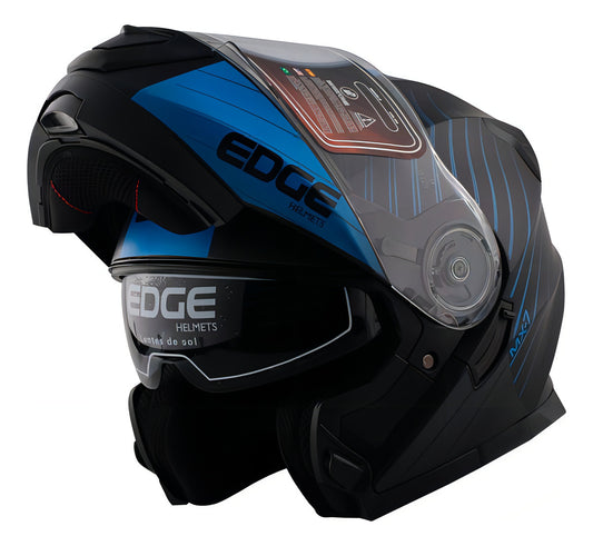 CASCO ABATIBLE JET 2 MX 7 NEGRO AZUL BRILLANTE XL