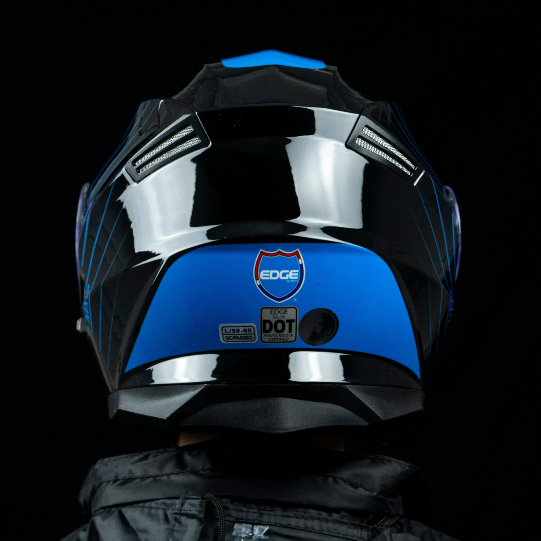 CASCO ABATIBLE JET 2 MX 7 NEGRO AZUL BRILLANTE L